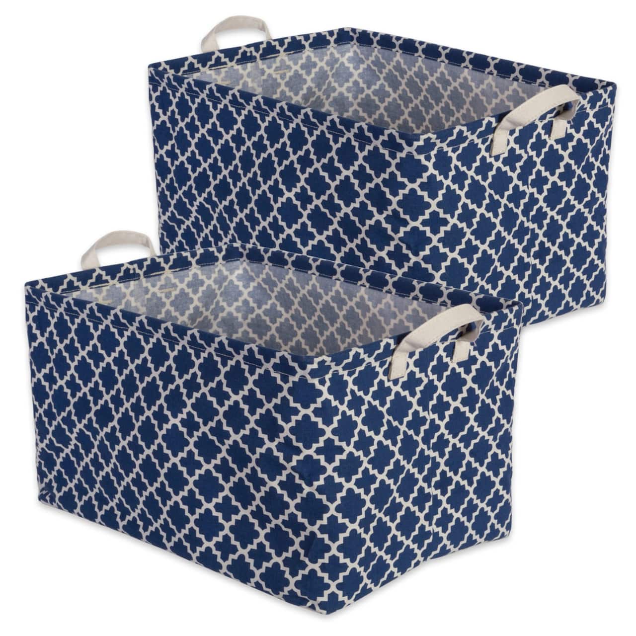 DII&#xAE; Nautical Blue Lattice Laundry Bins, 2ct.
